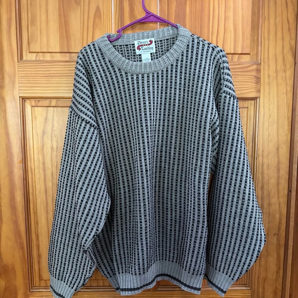 Vintage Men's Penns Landing Striped Crewneck Sweater Size XL